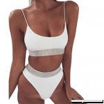 Two Pieces Bikini Sets Swimsuit Sports Style Low Scoop Crop Top High Waisted High Cut Cheeky Bottom Daorokanduhp M